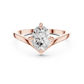 Oval Chevron Engagement Ring